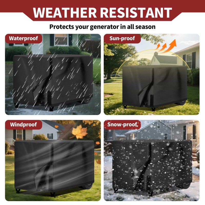 NEXCOVER Waterproof Universal Generator Cover - Weather/UV Resistant Cover 26 x 20 x 20 inch  for Most Portable Generators 3000-5000 Watt  Black - Image 5